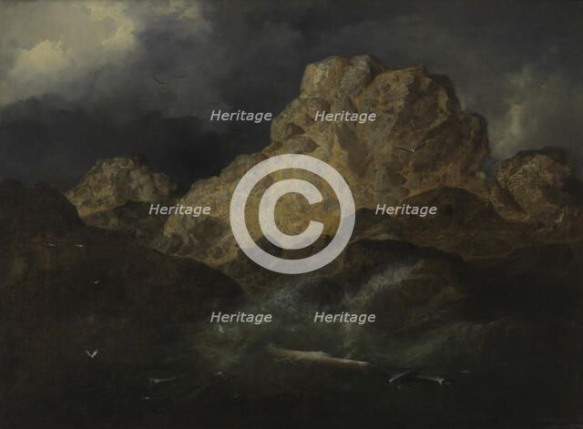 Paysage romantique, L'épave, between 1825 and 1840. Creator: Eugene Isabey.