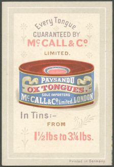Paysandu ox tongue, 1890s