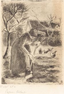 Paysanne bêchant (Peasant Laboring), 1890. Creator: Camille Pissarro