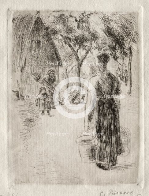 Paysanne portant des seaux, 1889. Creator: Camille Pissarro (French, 1830-1903).