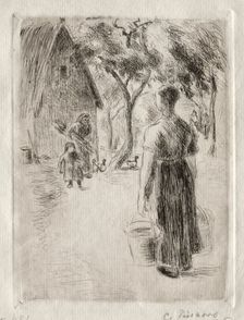 Paysanne portant des seaux, 1889. Creator: Camille Pissarro (French, 1830-1903)