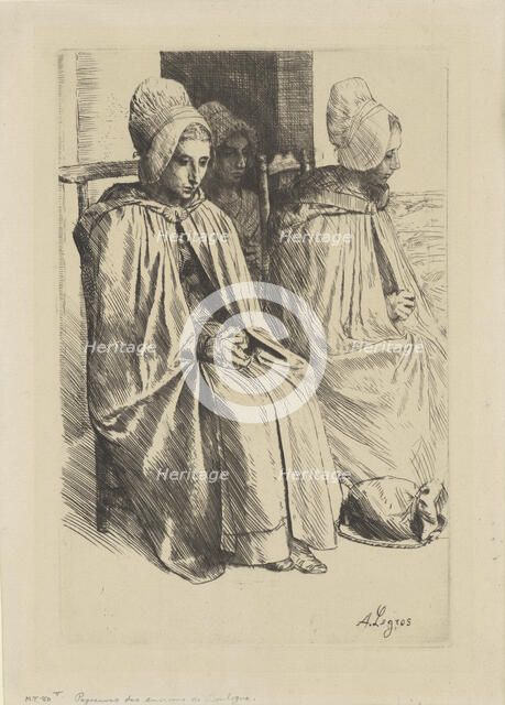 Paysannes des Environs de Boulogne (Peasant women from near Boulogne), 1873. Creator: Alphonse Legros.