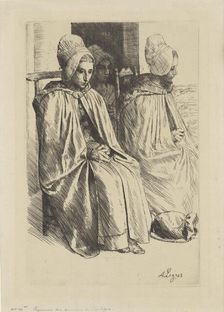 Paysannes des Environs de Boulogne (Peasant women from near Boulogne), 1873. Creator: Alphonse Legros