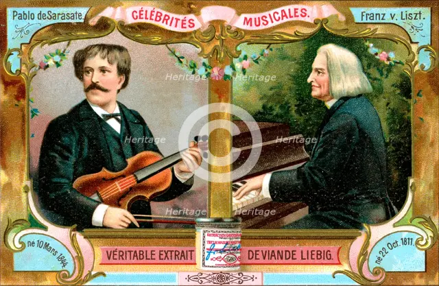 Pablo de Sarasate and Franz Liszt, c1900. Artist: Unknown