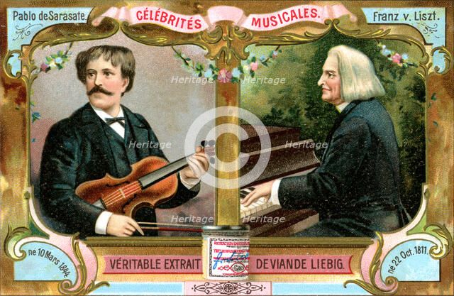 Pablo de Sarasate and Franz Liszt, c1900. Artist: Unknown