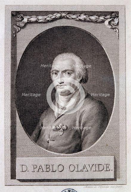 Pablo Olavide (1725-1803), Spanish politician, engraving by Moreno de Texada.