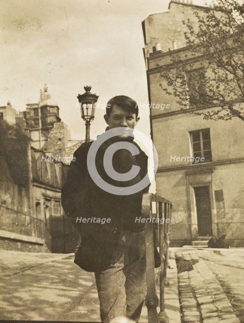 Pablo Picasso at the place Ravignan, Montmartre, 1904. Creator: Anonymous.