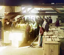 Packaging department, Borzhom, between 1905 and 1915. Creator: Sergey Mikhaylovich Prokudin-Gorsky