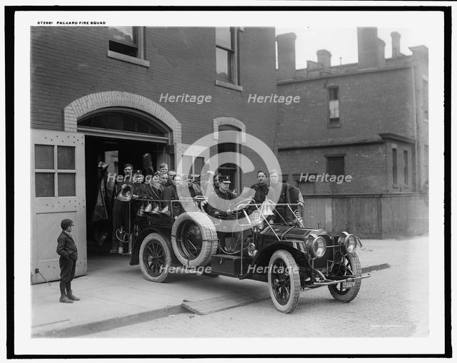 Packard fire squad, 1911 May 3. Creator: Unknown.