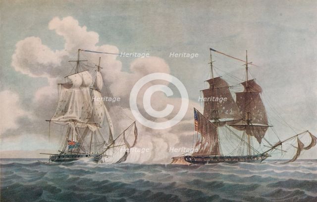 'Packet Boat and Privateer', c1819. Artist: Nicholas Pocock.