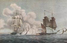 Packet Boat and Privateer c1819. Artist: Nicholas Pocock