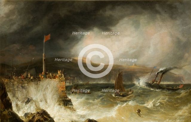 Packet Boat Entering Harbour, 1855. Creator: Anthony Vandyke Copley Fielding.
