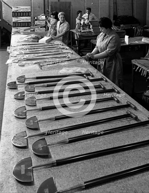 Packing turf cutters, Everlast Garden Tools, Sheffield, South Yorkshire, 1965. Creator: Michael Walters.