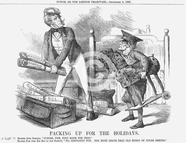 'Packing up for the Holidays', 1860. Creator: Unknown.