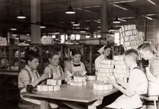 Packing department, Rowntree factory, York, Yorkshire, 1940