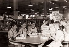 Packing department, Rowntree factory, York, Yorkshire, 1940