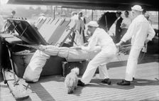 Packing hammocks, MAINE, between c1915 and c1920. Creator: Bain News Service