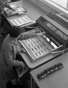 Packing punches, Footprint Tools, Sheffield, South Yorkshire, 1968. Creator: Michael Walters
