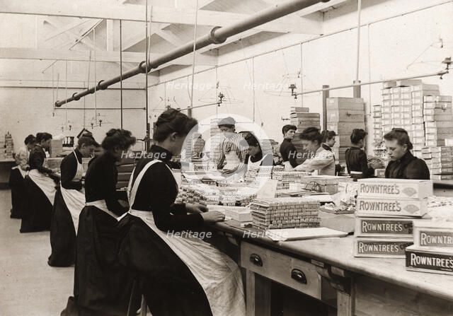 Packing Rowntree’s chocolate, York, Yorkshire, 1910. Artist: Unknown