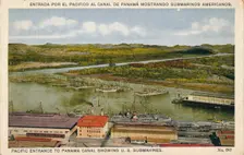 Pacific Entrance to Panama Canal Showing U. S. Submarines, c1920s