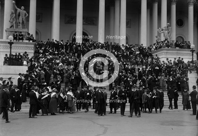 Pacifists On Capitol Steps, 1917. Creator: Harris & Ewing.