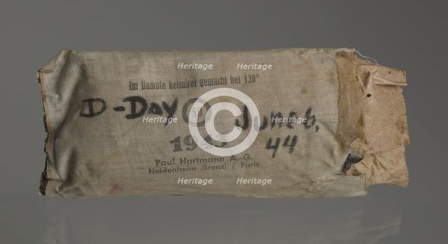 Pack of bandages from D-Day 1944. Creator: Paul Hartmann AG.