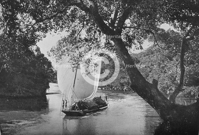 'Padda Boat in Full Sail', c1890, (1910). Artist: Alfred William Amandus Plate.