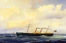 Paddle steamer Chapman, 1840s-1870s. Creator: Carl Julius Emil Olsen
