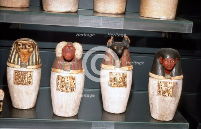 Padiuf’s False Canopic Jars, 22nd Dynasty, c1550BC-1069 BC. Artist: Unknown.
