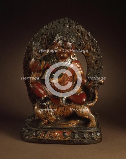 Padmasambhava (Guru Rinpoche, 8th cent) in his form as Dorje Drölö, Subduer of Demons, 18th century. Creator: Unknown.