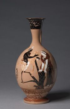 Paestan Black-Figure Lekythos, 330-300 BC. Creator: Unknown