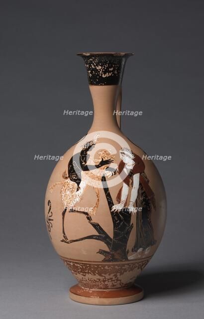 Paestan Black-Figure Lekythos, 330-300 BC. Creator: Unknown.