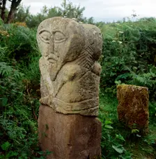 Pagan Celtic stone Janus-head figure, Boa Island, Co.Fermanagh, Ireland