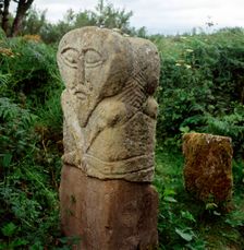 Pagan Celtic stone Janus-head figure, Boa Island, Co.Fermanagh, Ireland