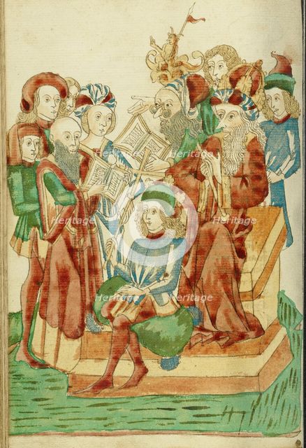 Pagan and Christian Scholars Debating before King Avenir and Josaphat, 1469. Creator: Unknown.