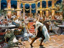 Pagan feast in the palace of Emperor Nero, 1920. Creator: Fernández-Checa y Saiz, (1860-1916)