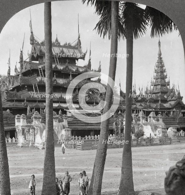 Pagan King's temple near Aindow Yak Pagoda, Mandalay, Burma, 1908.  Artist: Stereo Travel Co