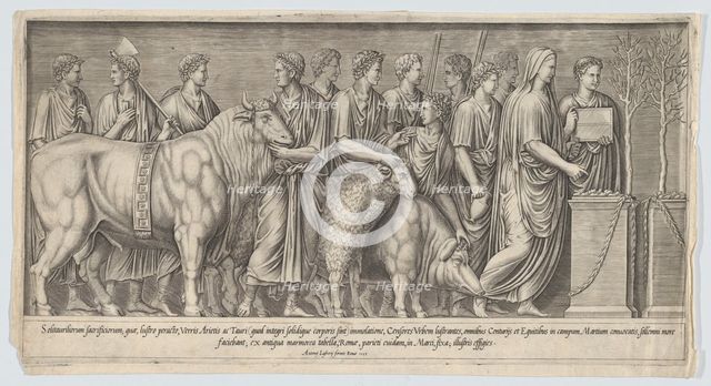 Pagan Sacrifice, after an Antique Bas Relief, 1553., 1553. Creator: Nicolas Beatrizet.