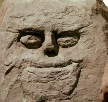 Pagan stone head