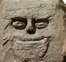 Pagan stone head
