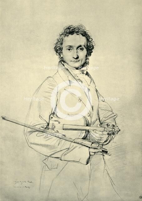 Paganini, Rome, 1819, (1943). Creator: Jean-Auguste-Dominique Ingres.