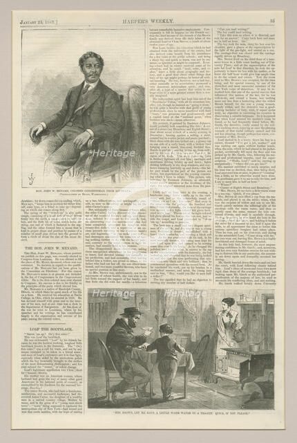 Page 53 from Harper's Weekly with an article about John W. Menard, January 23, 1869. Creator: Unknown.