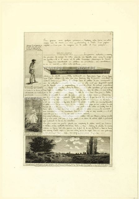 Page Three, from Letter on the Elements of Etching, 1864. Creator: Adolphe Martial Potemont.