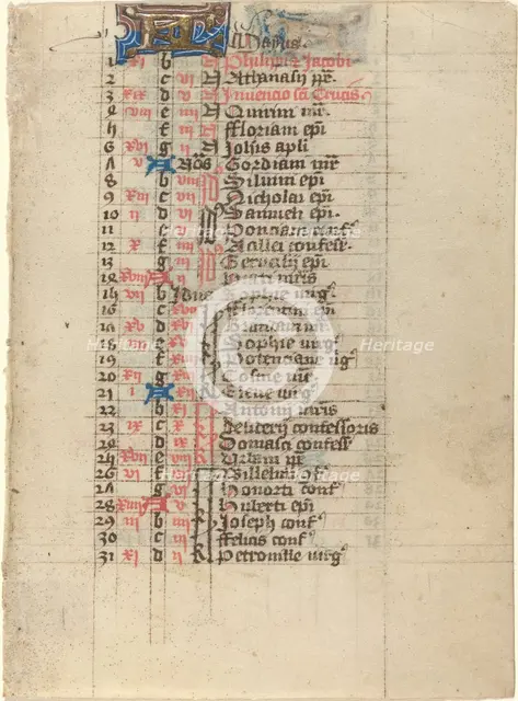 Page from a Book of Hours, c. 1400?. Creator: Unknown.
