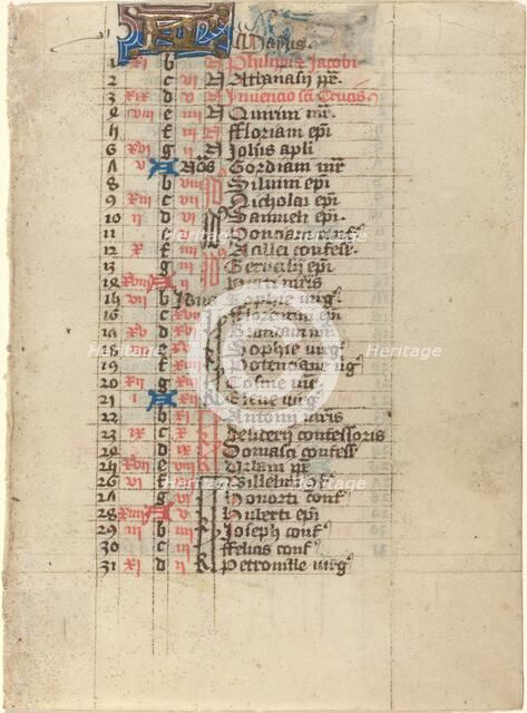 Page from a Book of Hours, c. 1400?. Creator: Unknown.