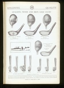 Page from a golf equipment catalogue, 1928. Creator: Unknown