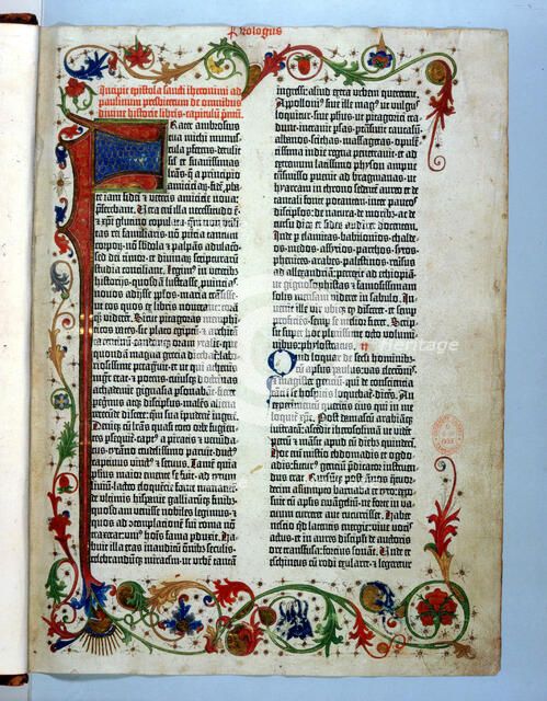Page from a Gutenberg Bible, 1455. Artist: Johannes Gutenberg