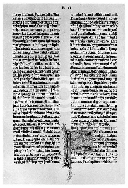 Page from a Gutenberg Bible, c1455 (1956). Artist: Unknown