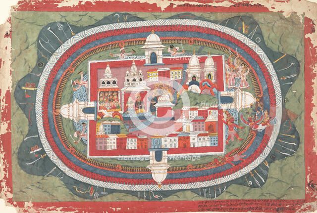 Page from a Dispersed Bhagavata Purana Manuscript (Life of Krishna), ca. 1775. Creator: Unknown.