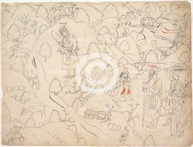 Page from a Dispersed Ramayana (Story of Rama), first quarter of the 19th century. Creator: Unknown.